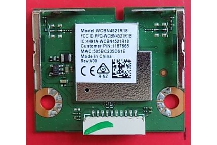 Moduli Wi-Fi e Bluetooth TV - Modulo WiFi Hisense WCBN4521R(18) V02 323K9460229DCodice QR 1187665 REV V00Smontato da Tv Nuovo